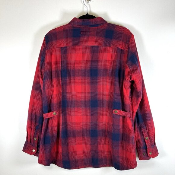 NWT Duluth Trading Co Women's Free Swingin' Lined Flannel Shirt‎ Shacket Plaid L - Picture 8 of 10